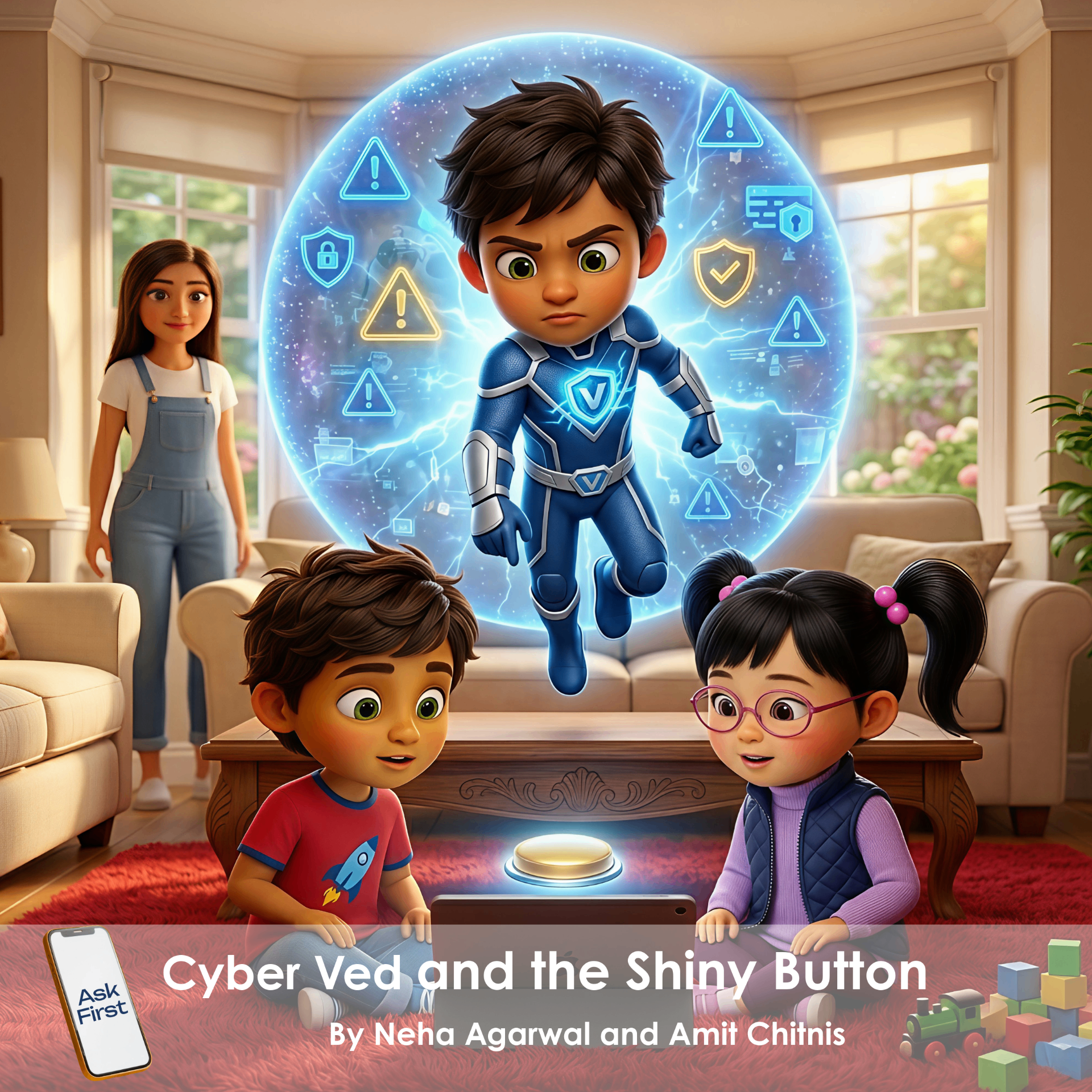 Cyber Ved and the Shiny Button — front cover